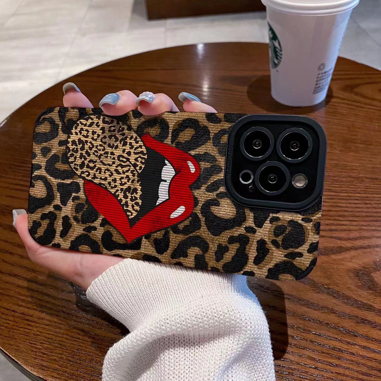 Personalized large tongue print phone case for Apple devices