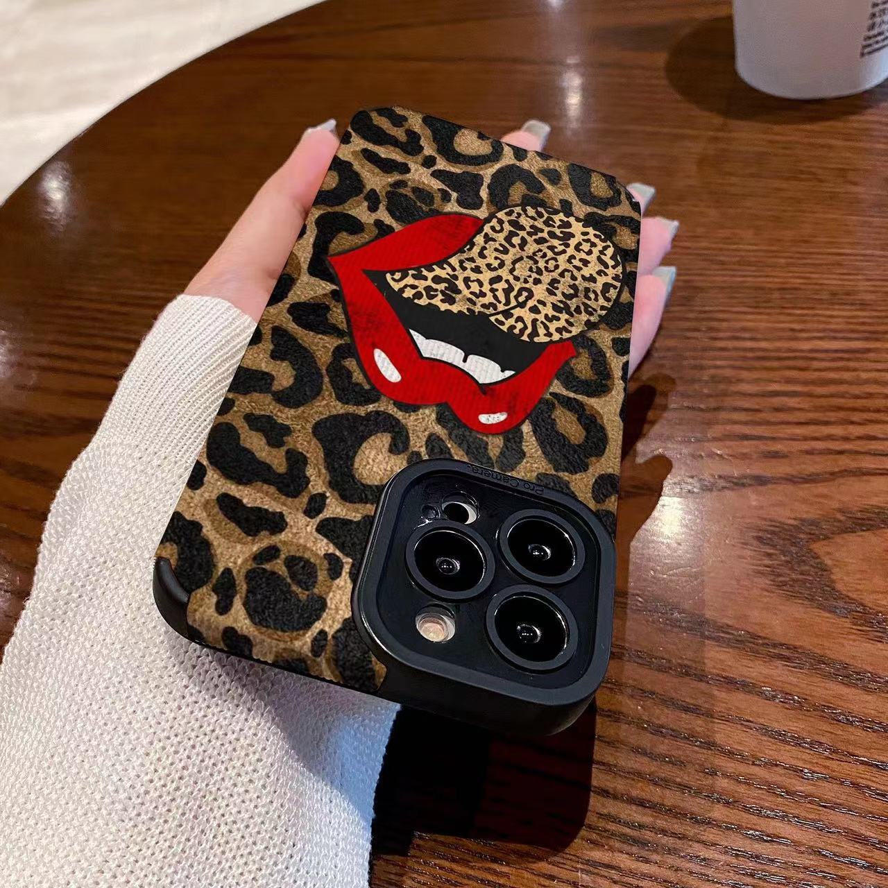 Personalized large tongue print phone case for Apple devices