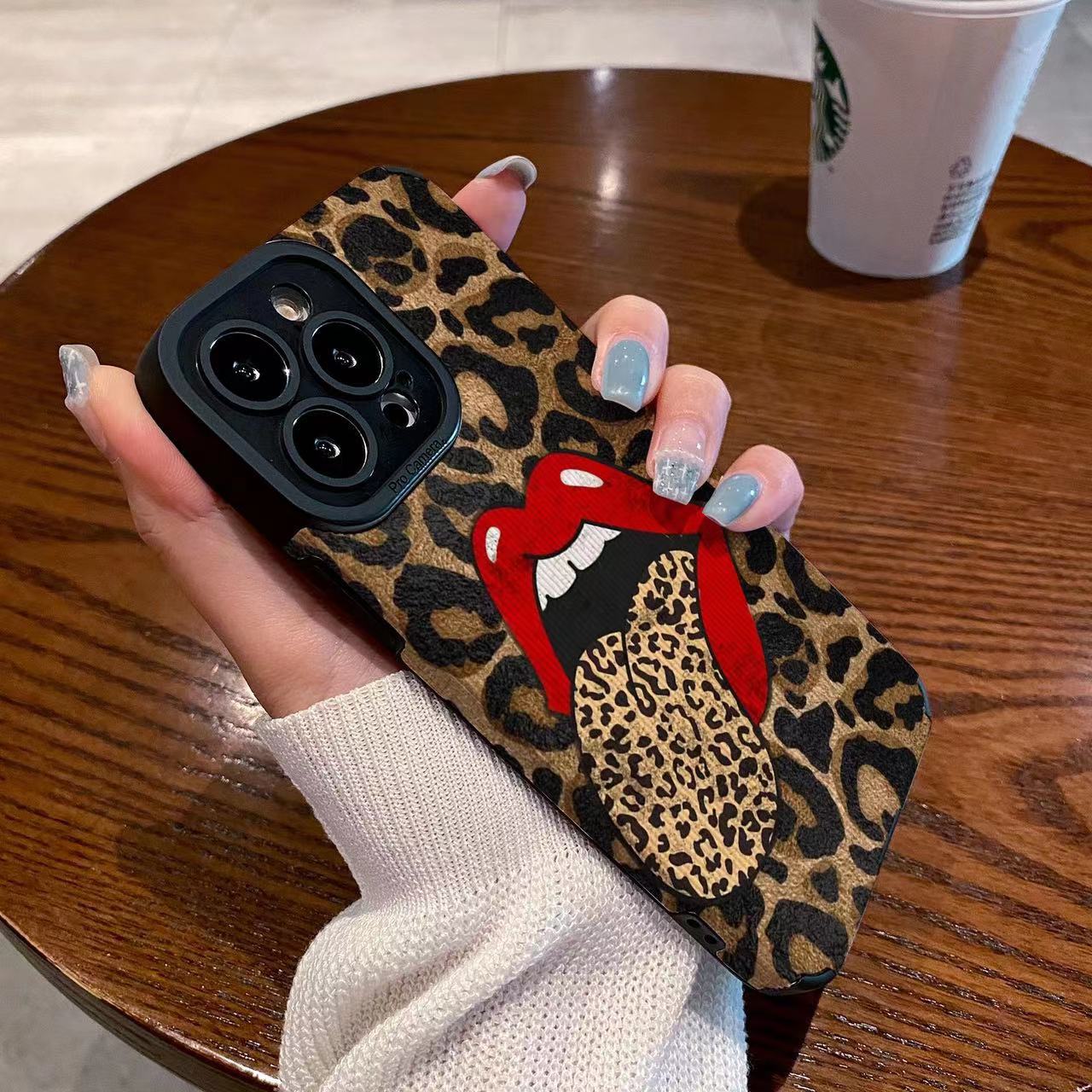 Personalized large tongue print phone case for Apple devices