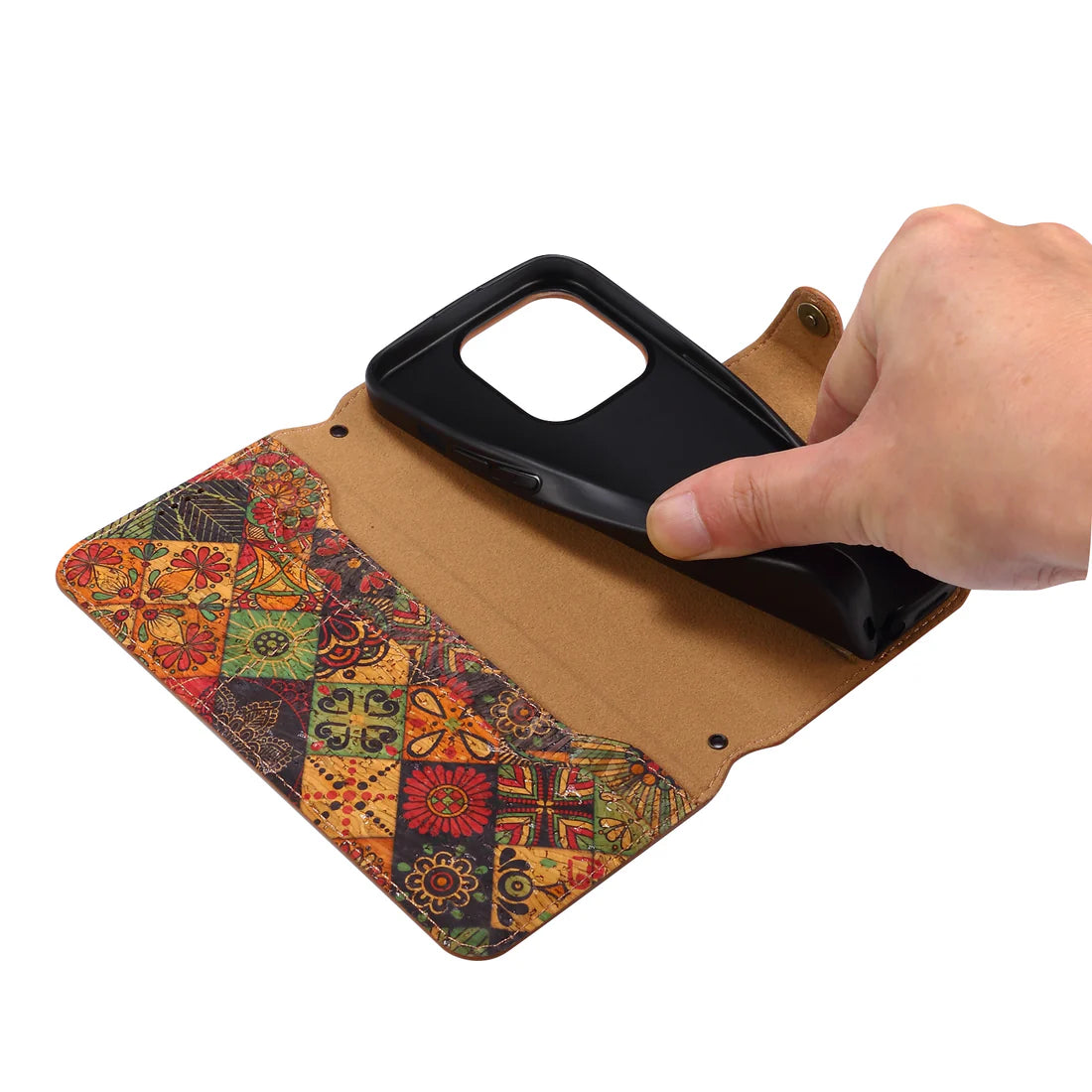 Flower Language Phone Case With Card Holder And Strap For iPhone Yellow-644008992044