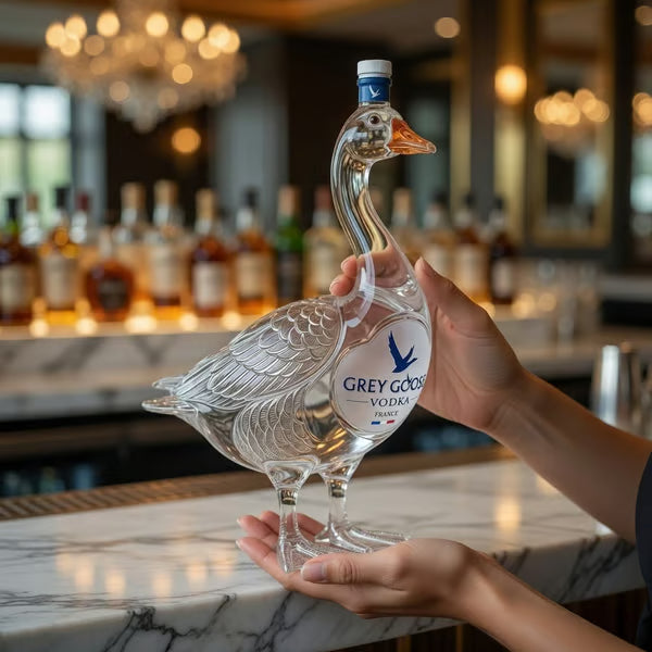 Butelka na wódkę Grey Goose z okazji 30. rocznicy, rzeźbiona w 3D