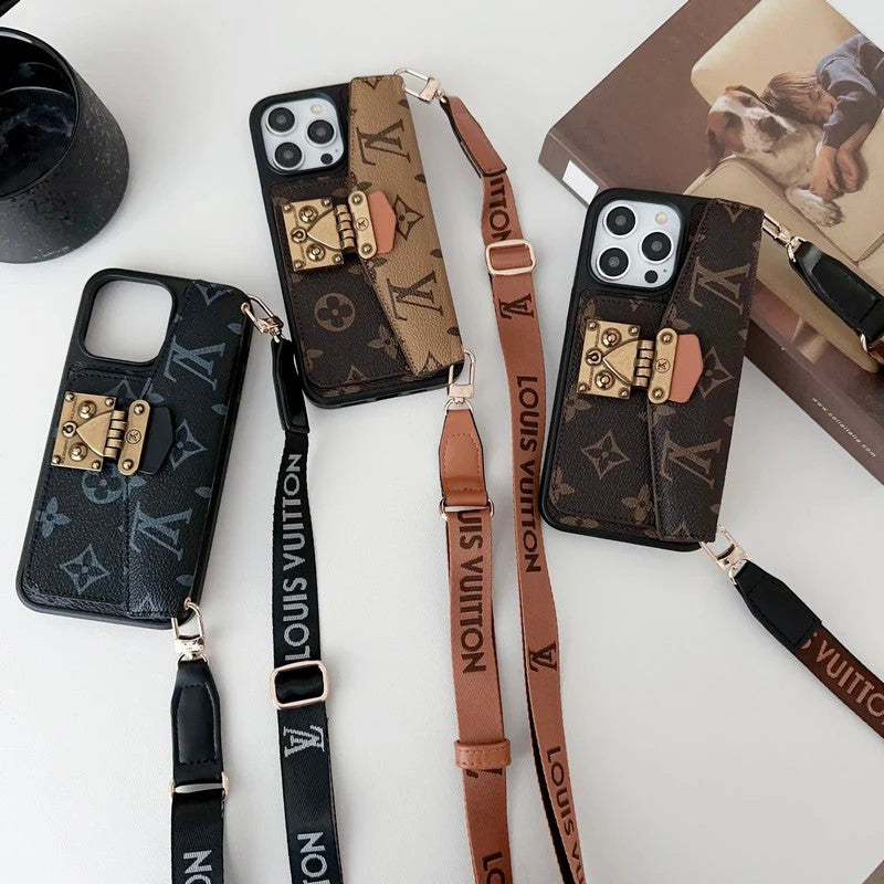 Lou Lock Card Bag Crossbody Chain iPhone Case