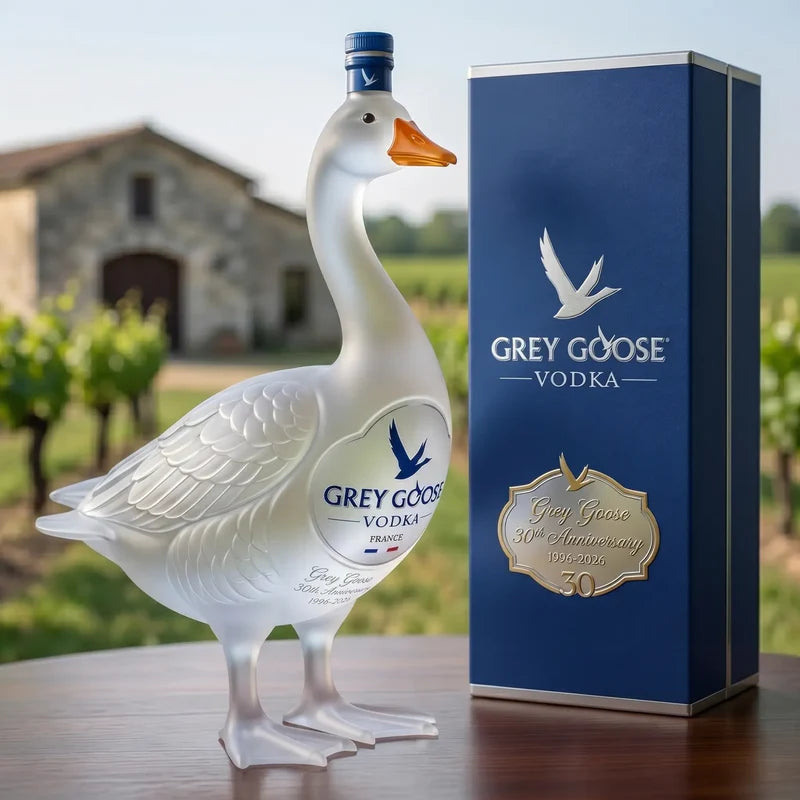 Butelka na wódkę Grey Goose z okazji 30. rocznicy, rzeźbiona w 3D